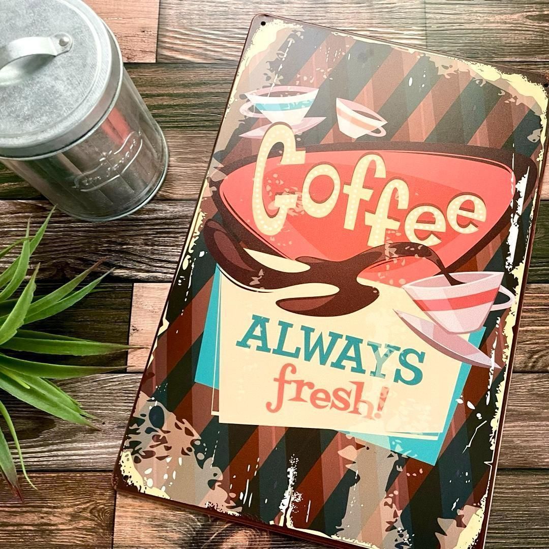 ブリキ看板 ショップ アンティーク パネル 海外 カフェ 雑貨 スタンド