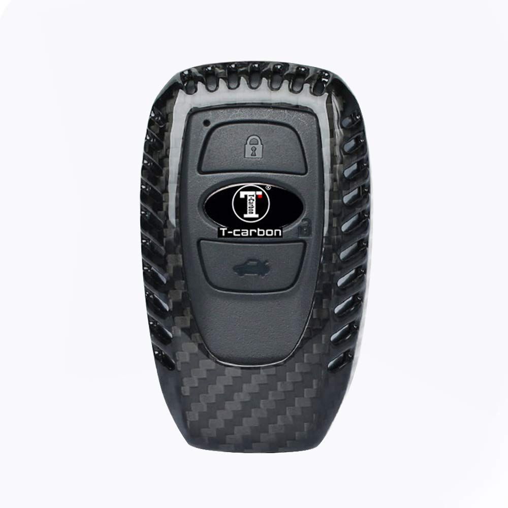 Color:（黑） タイムセール スバル車 カーボン製キーカバー リアルカーボン ドライカーボン製 スマートキーケース 軽量 ハイクオリティ subaru (黑)