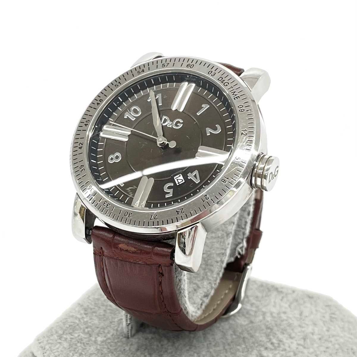 DOLCEu0026GABBANA ドルチェu0026ガッバーナ ジェンティール 腕時計 DW0484 シルバーカラー×ブラウン クォーツ SS×レザー メンズ　240001119804