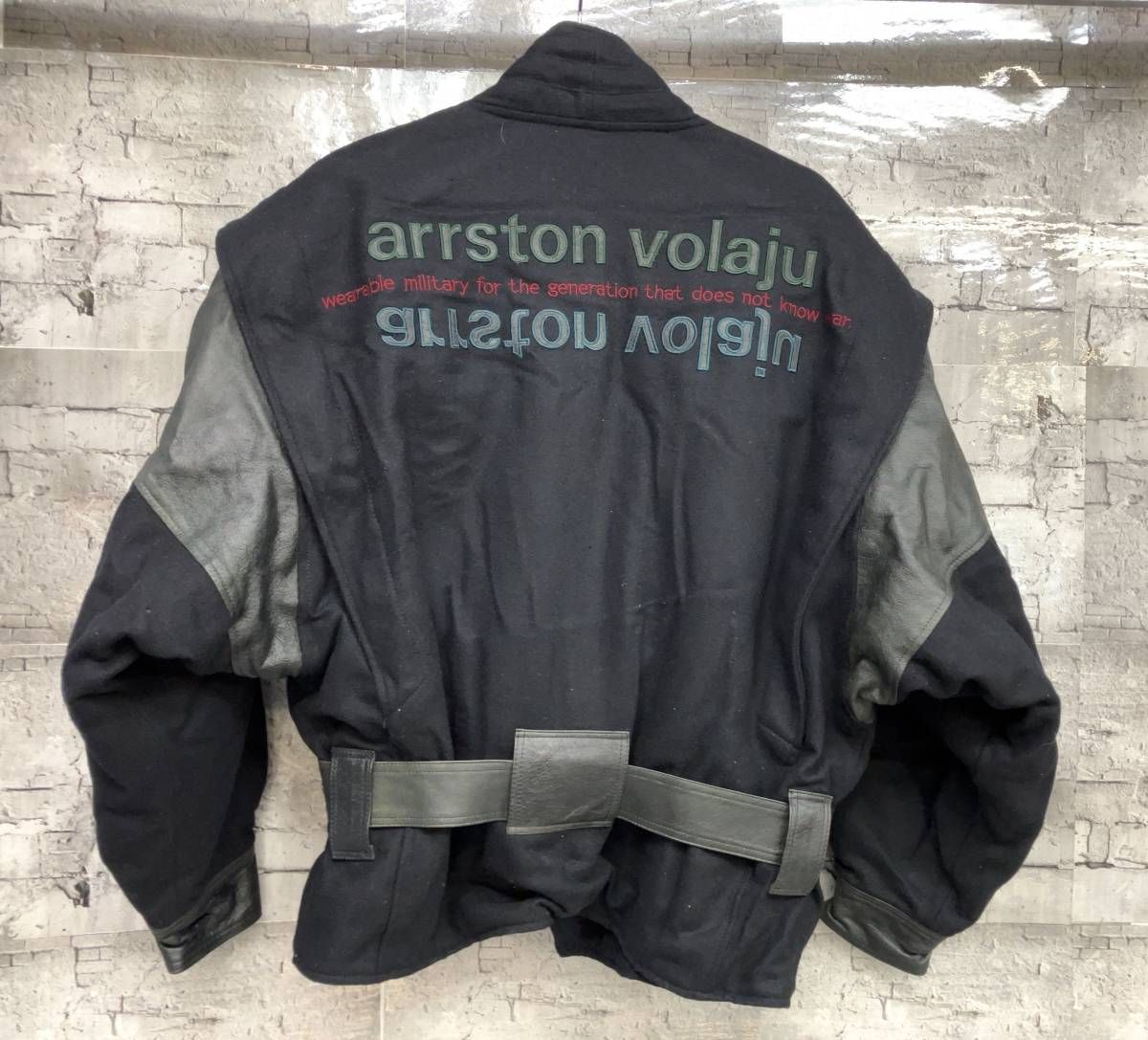 80s arrston volaju アーストンボラージュ KOHSHIN SATOH コウシンサトウ 変形デザイン スタジャン ウール レザー  サイズM ブラック - メルカリ