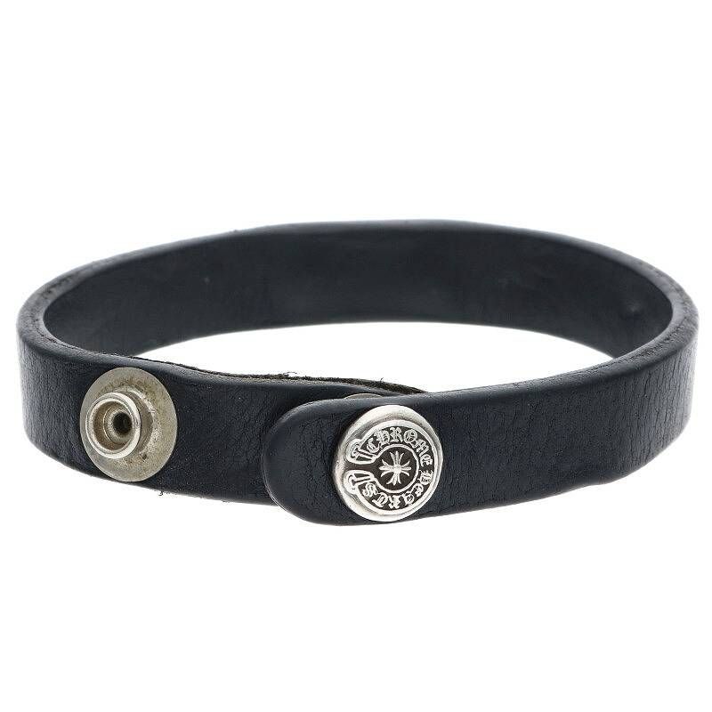 クロムハーツ　カフプレートダガー　レザーブレスレット CHROME HEARTS クロムハーツ ダガープレート レザーカフ