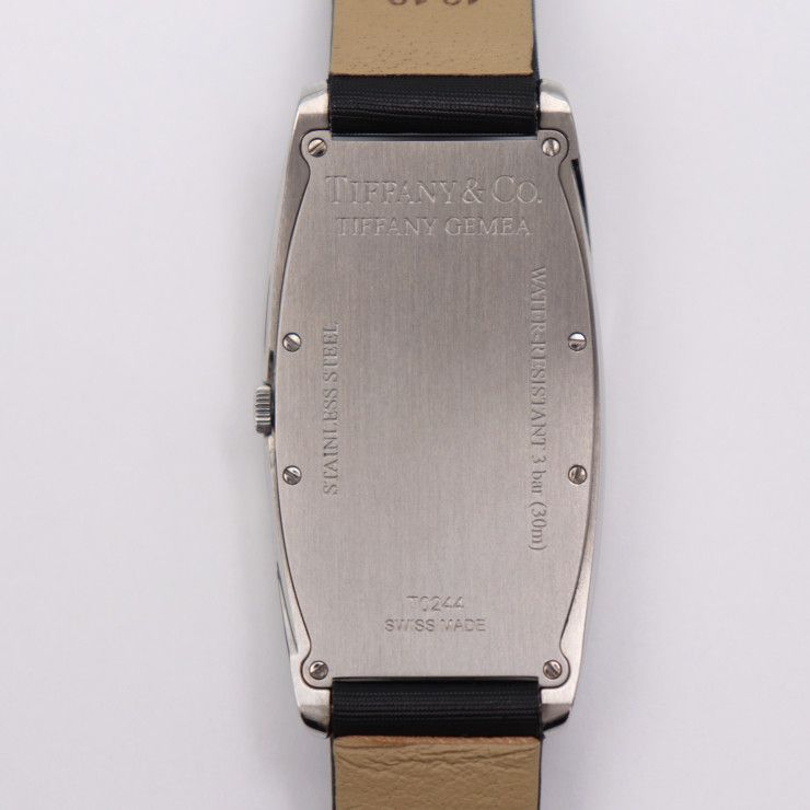 TIFFANY&Co. ティファニー  ジェメア 腕時計 Z6401.10.10G19A40G ステンレススチール サテン レザー ブラック   カラーストーンベゼル クオーツ 【本物保証】