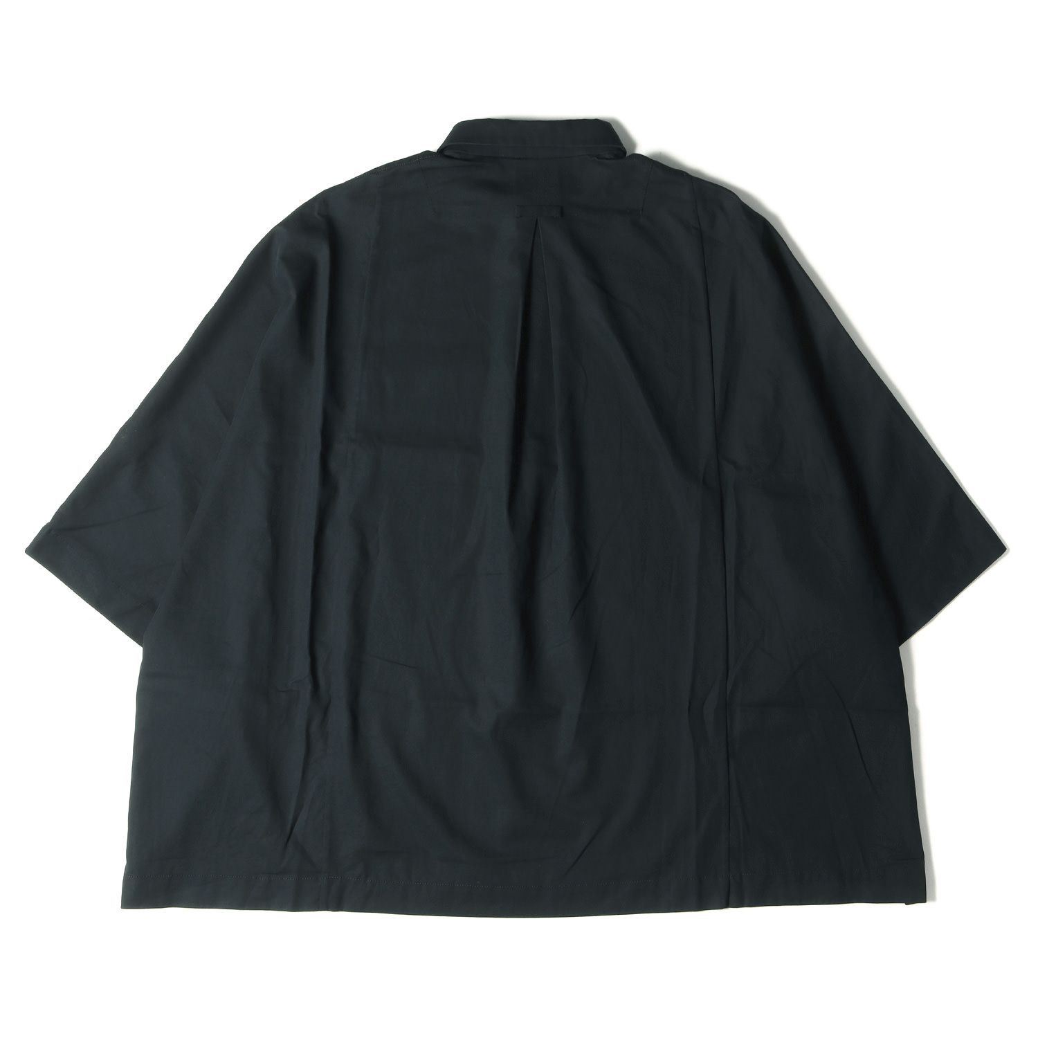 ETHOSENS エトセンス ベネシャン織コットン スーパーワイド リラックス ポンチョシャツ PONCHO SHIRT E121-601 21SS  ダークネイビー 紺 日本製 - メルカリ