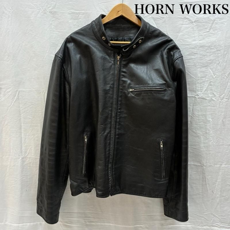 HORN WORKS ライダース レザージャケット 大きいサイズ 希少 6L 黒