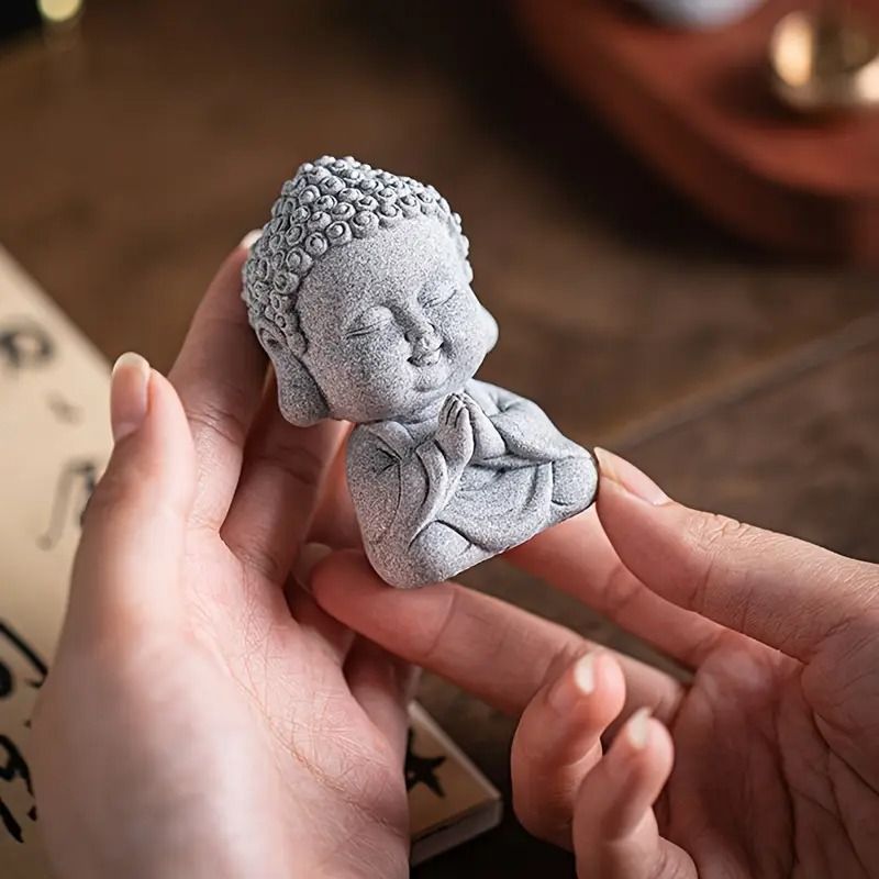 可愛い石仏 仏 石 手を合わせる 瞑想 zen 禅 仏像 置物 オブジェ