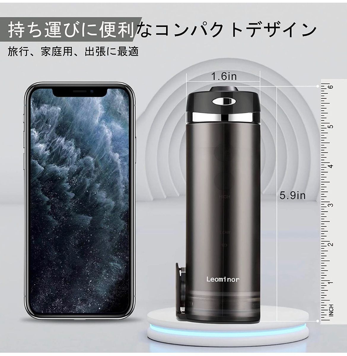 口腔洗浄器 Leominor ウォーターフロッサー コードレス 折りたたみ