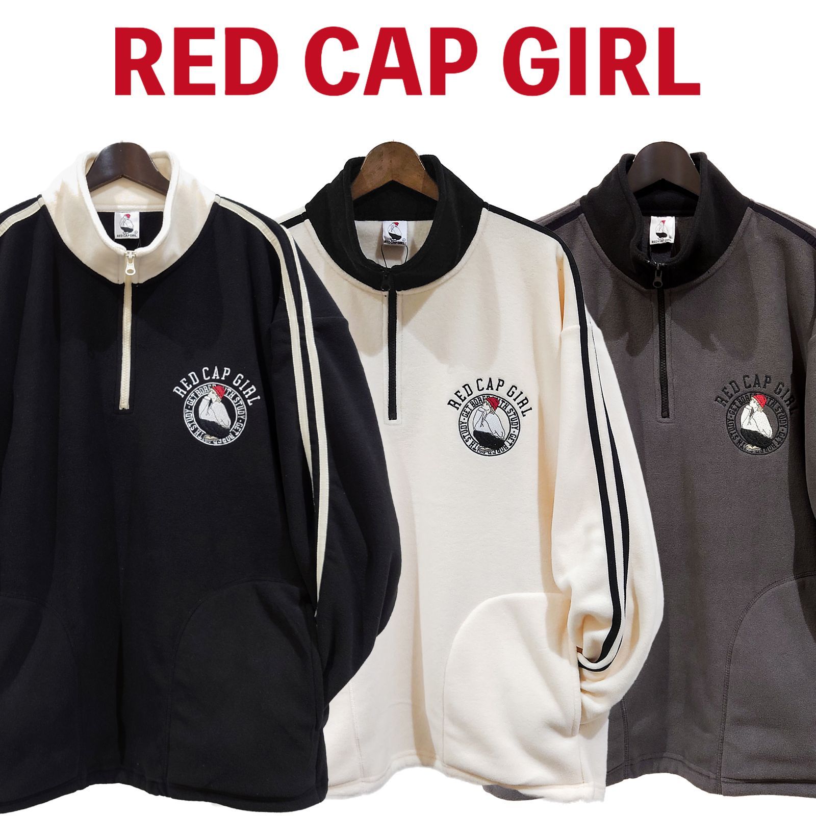 RED CAP GIRL（レッドキャップガール）フリース ハーフジップ プル