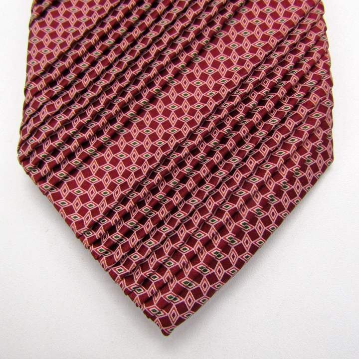 【未使用】Brioni ネクタイ 小紋柄 光沢 高級 肉厚 イタリア製 ブラウン ブリオーニ ブランド ネクタイ プリーツ加工 ストライプ柄 小
