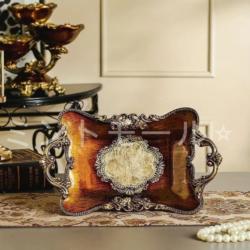 室内小物です 長方形のヴィンテージテーブルウェア トレイ フルーツトレイ ヴィンテージ プレート 飾り皿 樹脂製 ヨーロッバ風 テーブルウ