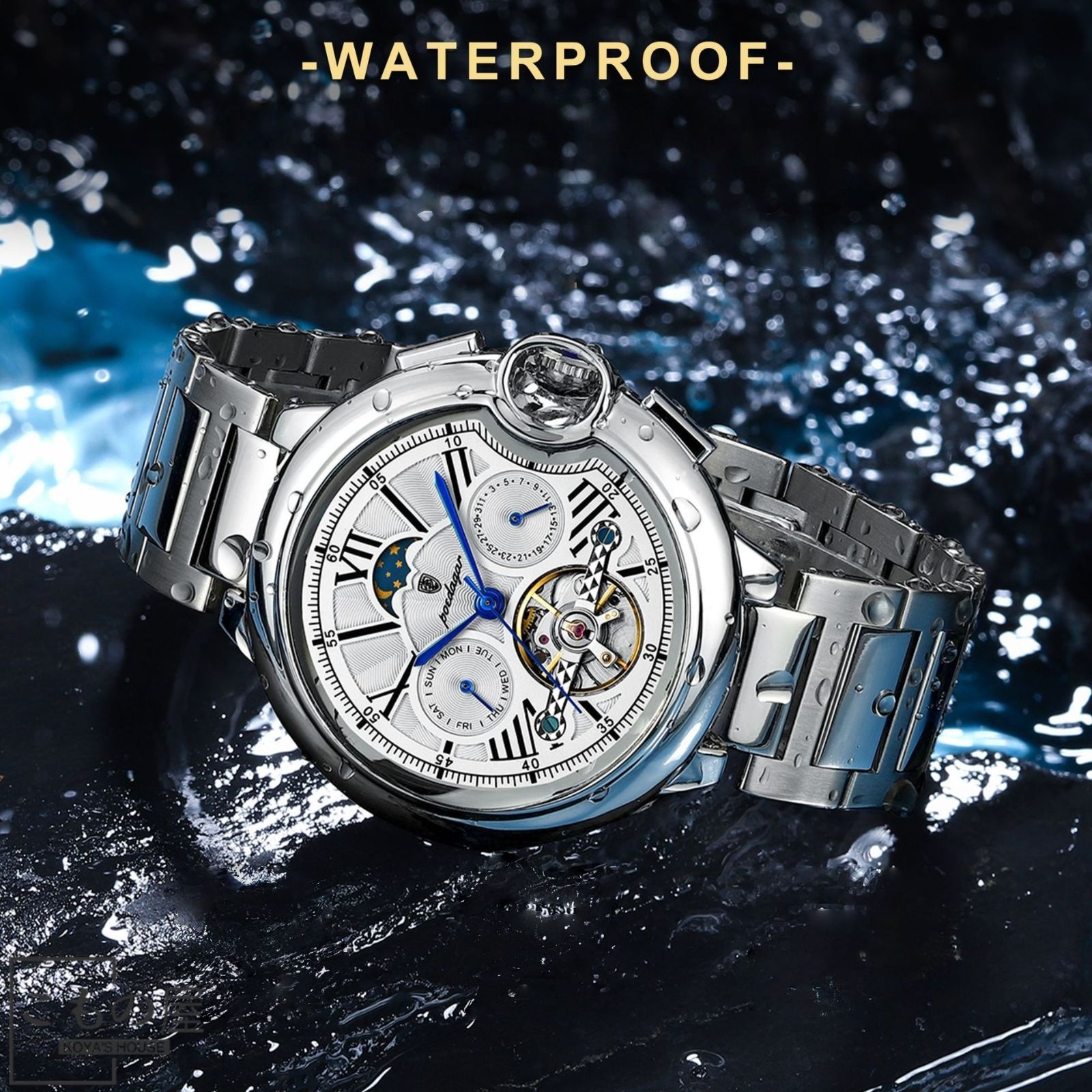 (最終価格)LOBINNI 高精度自動巻き腕時計 ホワイトシルバー 腕時計 メンズ 高級ブランド 自動機械式 ステンレス鋼 ホワイト