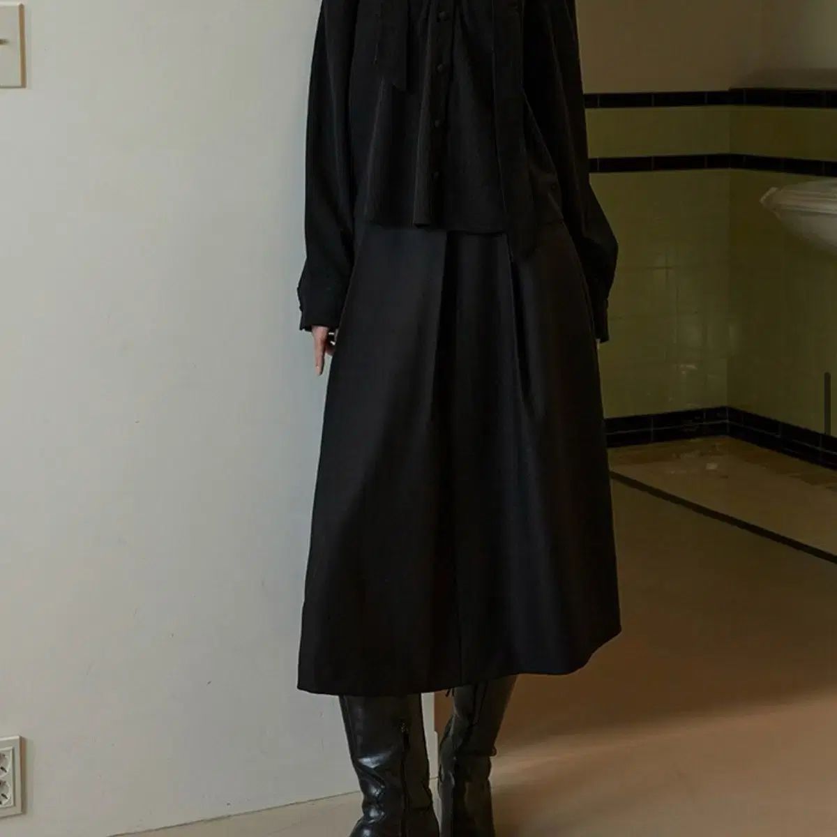 ピンタック スカート