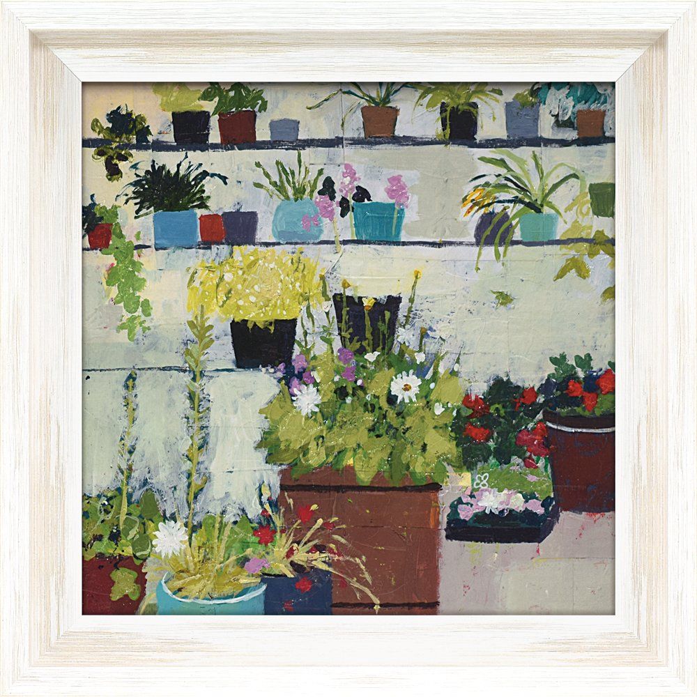 アクリル画 原画 「白樺林02」額縁付き SMサイズ 風景画 白樺林絵画