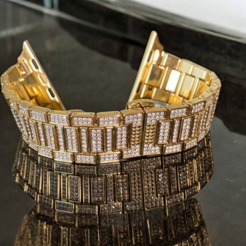 AppleWatchカバーケース 38 40 42 44 SE 1|2|3 キラキラ メタル カスタム ステンレス ベルト 調整器付き 保護 ジルコニア アップルウォッチ対応