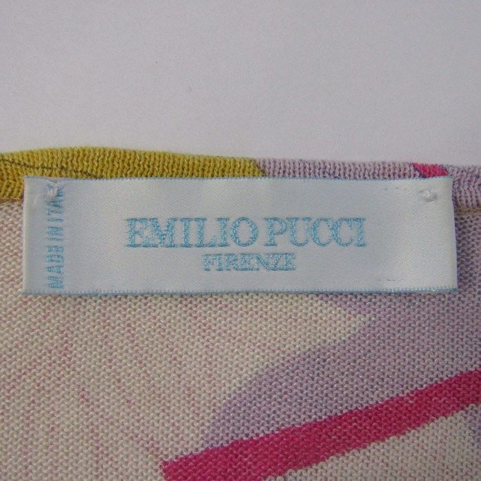 エミリオプッチ カットソー シャツ トップス フレンチ袖 花柄 伊製 シルク レディース 40サイズ ピンクベージュ Emilio Pucci エミリオプッチ カットソー シャツ トップス フレンチ袖 花柄 伊