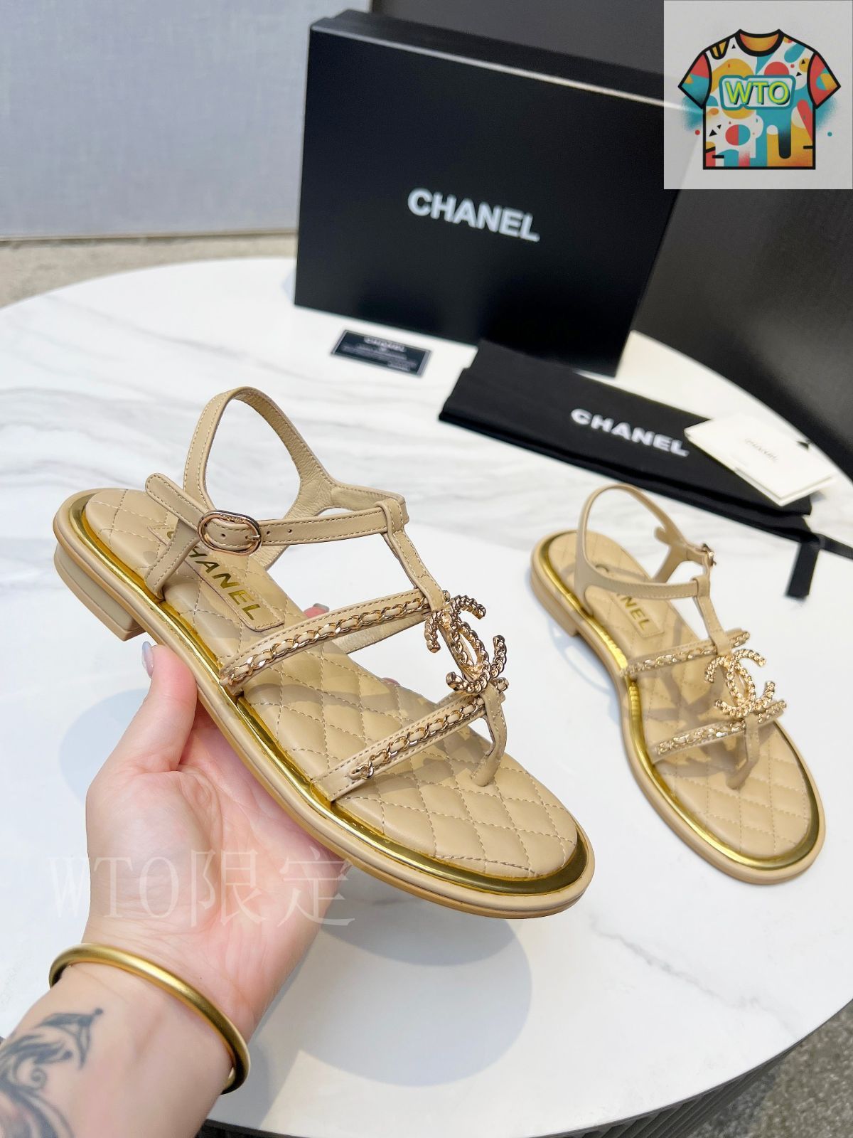 【シンプル＊エレガント】CHANEL アンクルストラップ サンダル CHANEL アンクルストラップサンダル01-1 - メルカリ