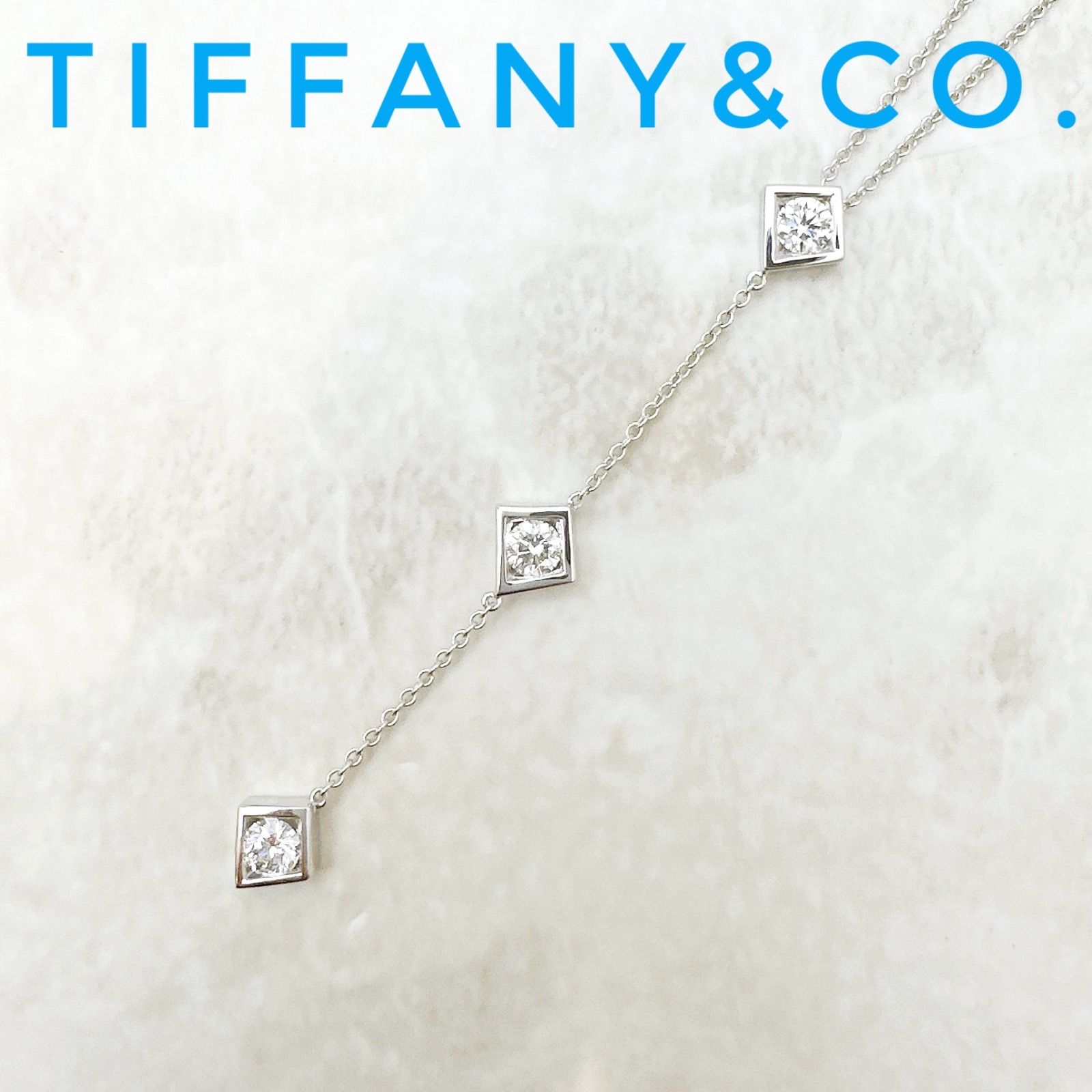 ?Tiffany＆Co. ダイヤモンド ホワイトゴールド ネックレス 約40㎝ U