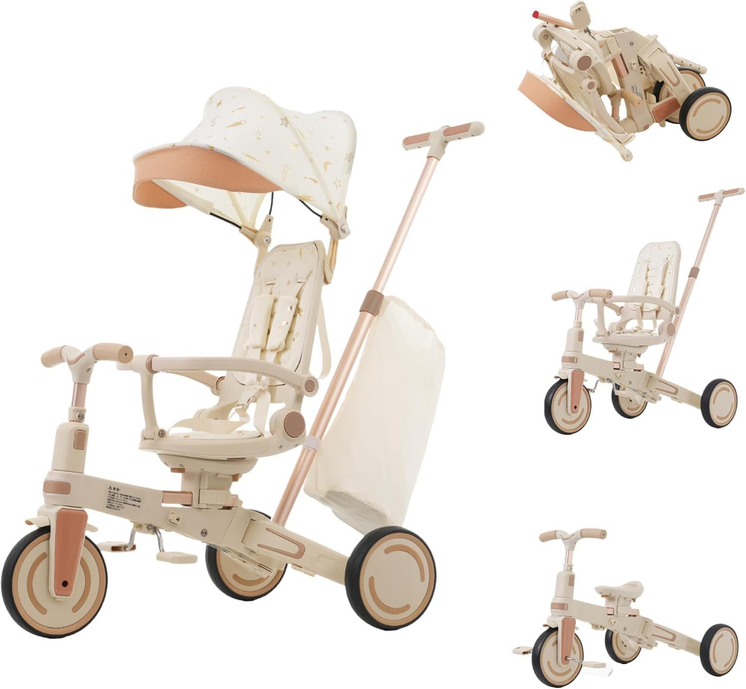 BTM 三輪車 美品】 BTM 三輪車 5in1 モランディブラウン 色:モランディ