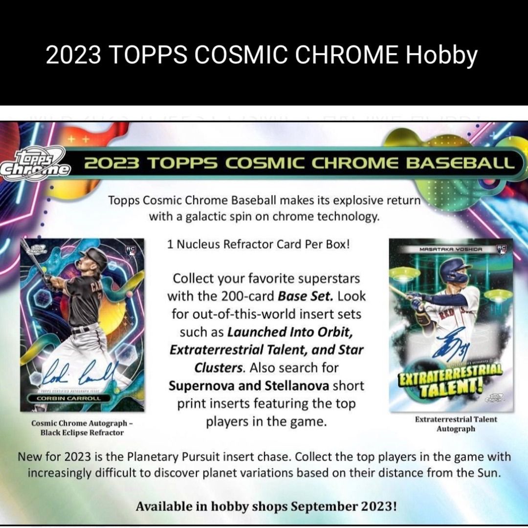 新品 未開封】2023 TOPPS COSMIC CHROME Hobby Baseball 1Box 未開封ボックス ② - メルカリ