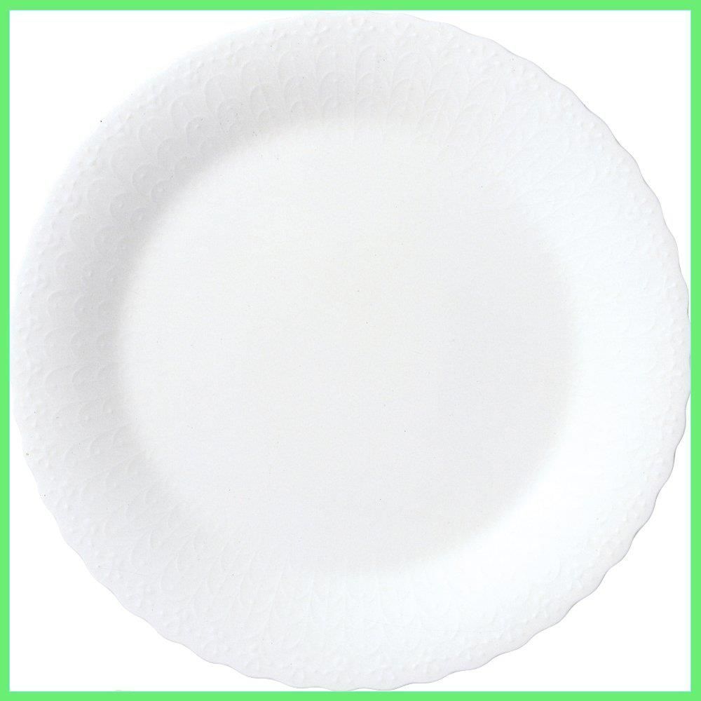NARUMI(ナルミ) プレート 皿 シルキーホワイト 径23cm ホワイト かわいい レリーフ ワンプレート ランチプレート ミート 平皿  電子レンジ温め 食洗機対応 9968-1525P
