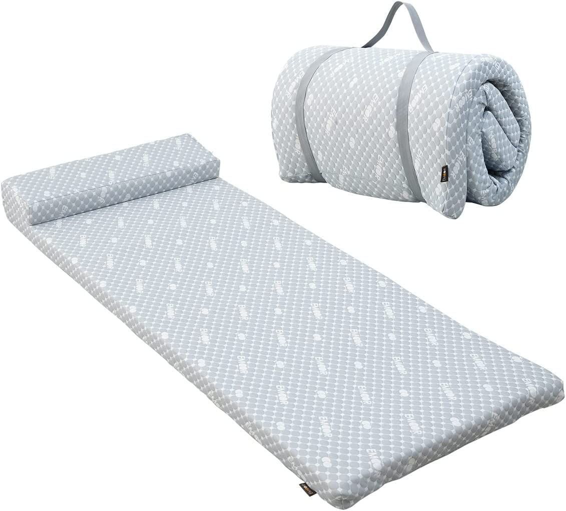 エムール ごろ寝マット 車中泊 ロールマットレス ウレタンマット シングル EMOOR LUXE キャンプ 折りたたみ リバーシブル 高反発ウレタン 折り返し形状