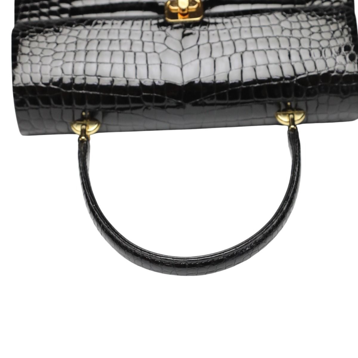 クロコダイル ゴールド金具 ハンドバッグ JRA ハンドバッグ CROCODILE