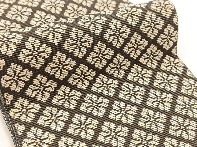 平和屋着物 男性 本場筑前博多織 角帯 花菱文 正絹 yc