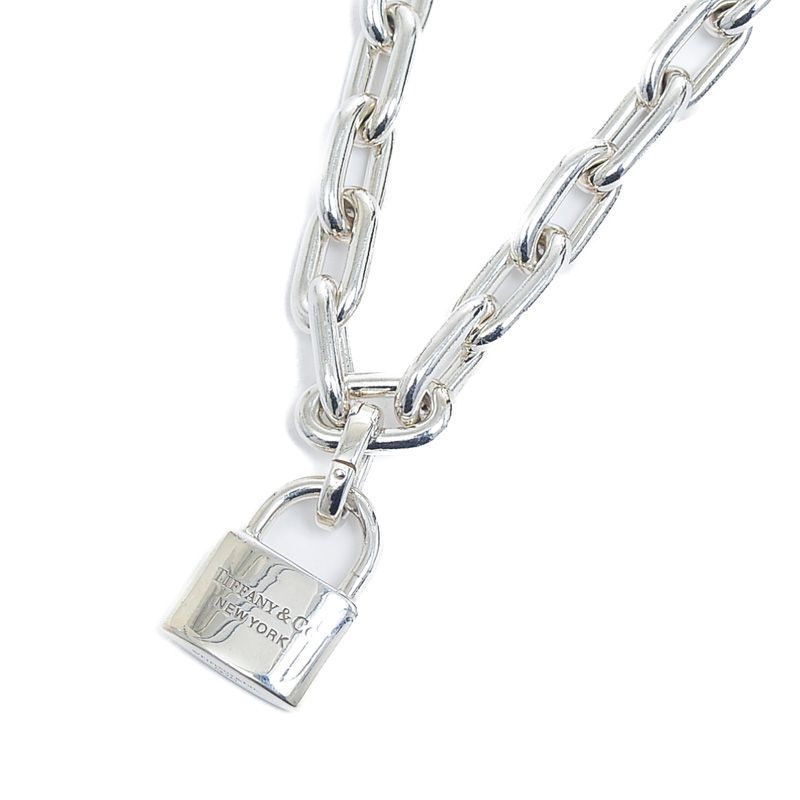 ティファニーハードウェアパールロックネックレスシルバー9〜10mm