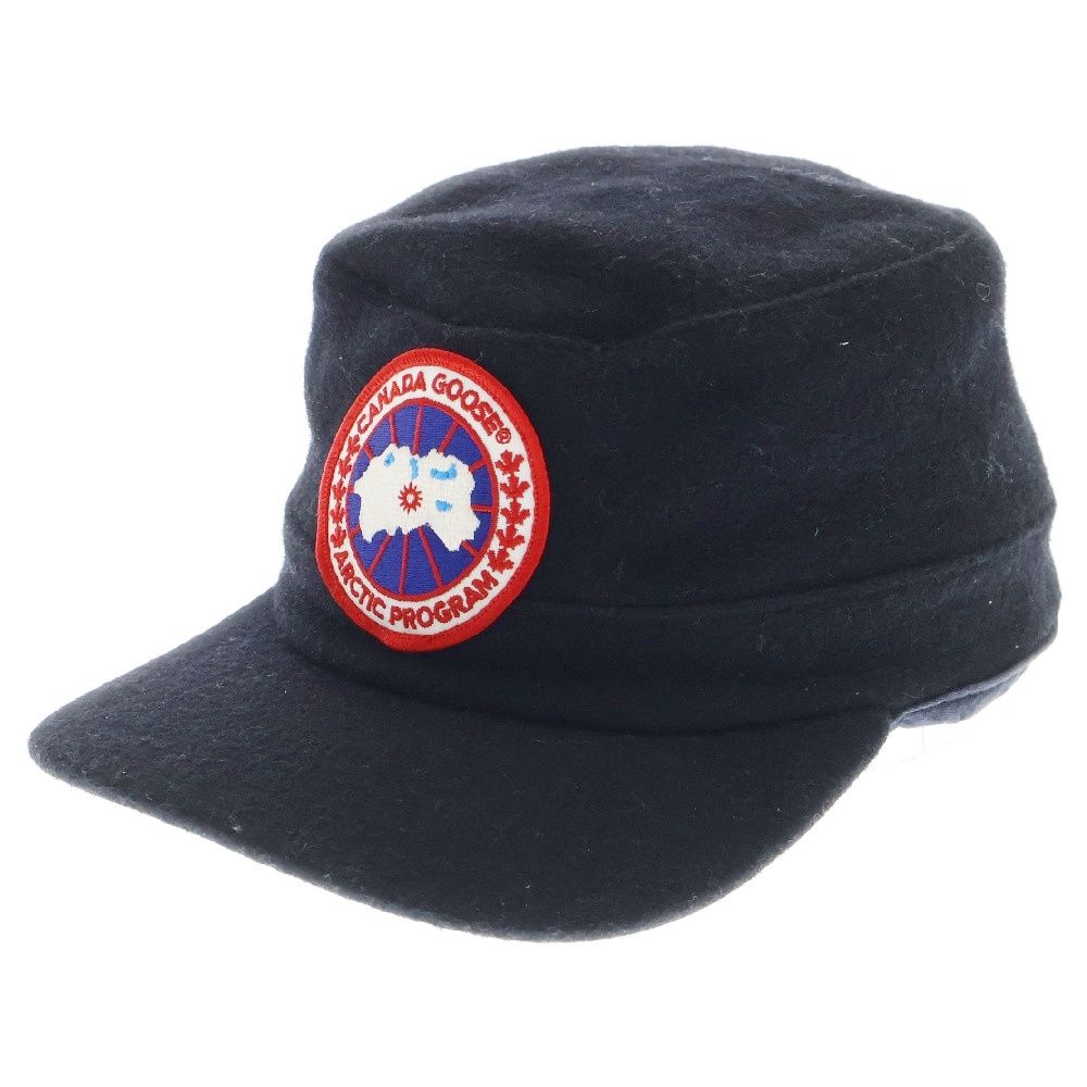 CANADA GOOSE (カナダグース) LOGO WORK CAP ロゴ刺繍ワークキャップ ウール ブラック