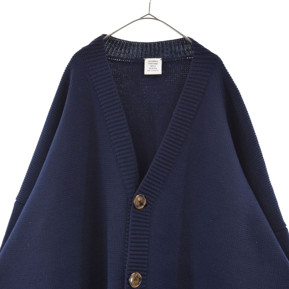 VETEMENTS (ヴェトモン) 18AW OVERSIZED CARDIGAN NAVY オーバーサイズ カーディガン ネイビーカーディガン