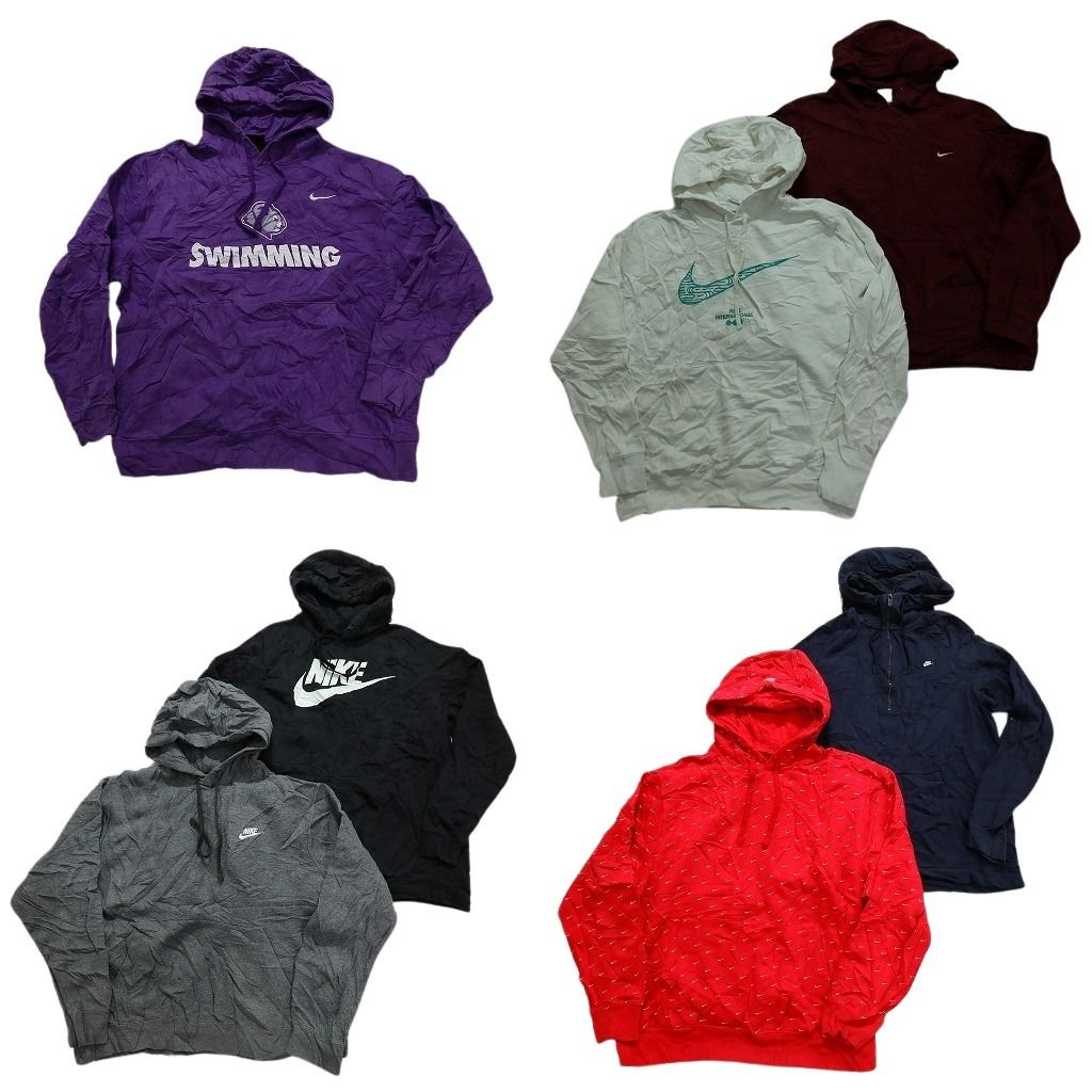 古着卸 まとめ売り ナイキ NIKE スウェット 7枚セット メンズ L フーディー ハーフジップ 総柄 スウォッシュ 古着 NC0968
