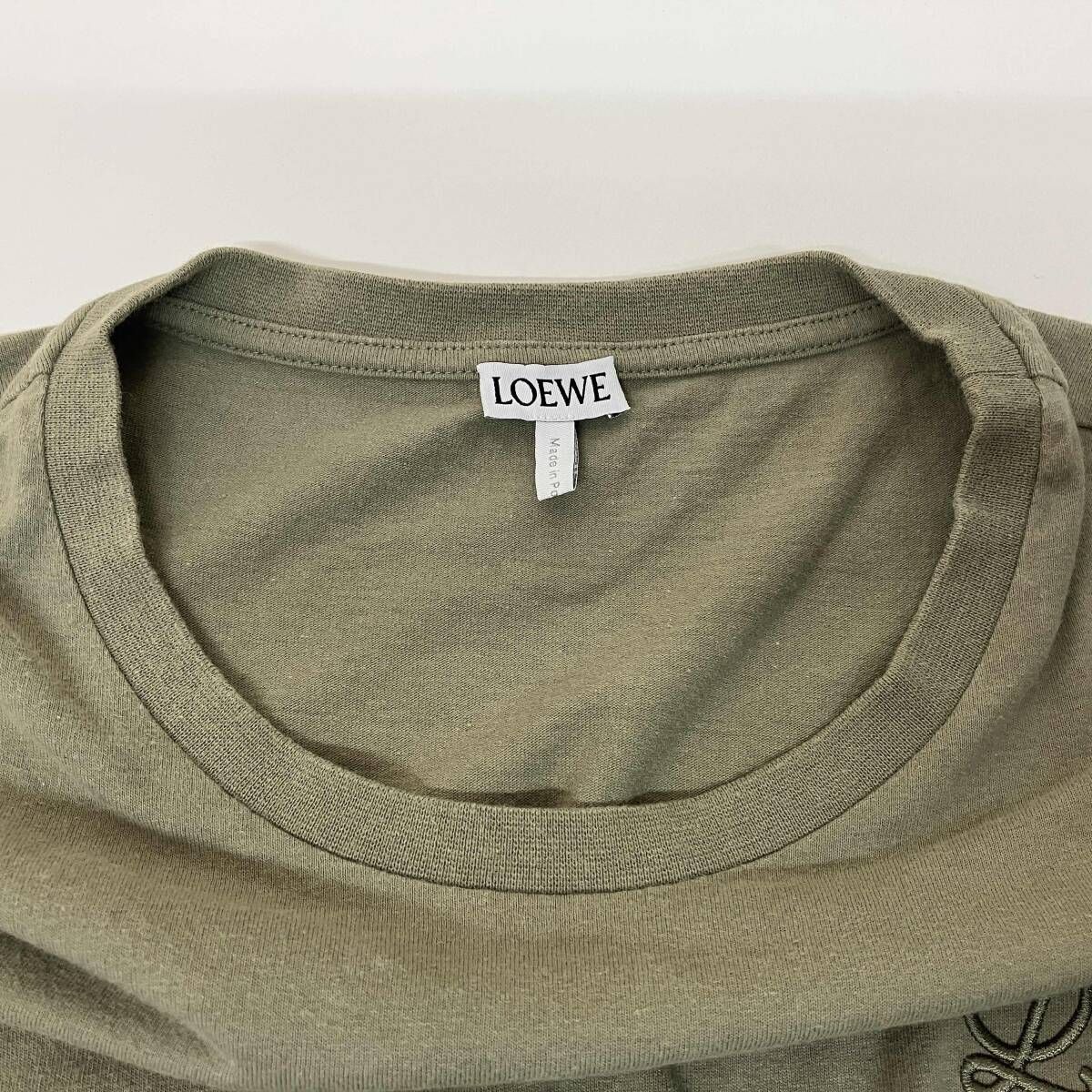 LOEWE ロエベ アナグラム ボクシーフィット Tシャツ カーキ