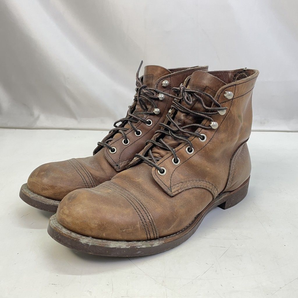 01w-3780 レッドウィング RED WING  Iron Ranger アイアンレンジャー アンバー「ハーネス」  ブラウン  26.5cm メンズ  ワイズD ワークブーツ 箱なし  8111  【中古品】