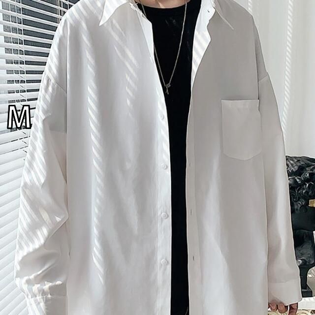 M 春 コーデ メンズ 服 シンプル ファッション オシャレ 大人 かっこいい 大きいサイズ ストリート 紳士服 白 シャツ 長袖 ゆったり 快適 シンプル トップス 春