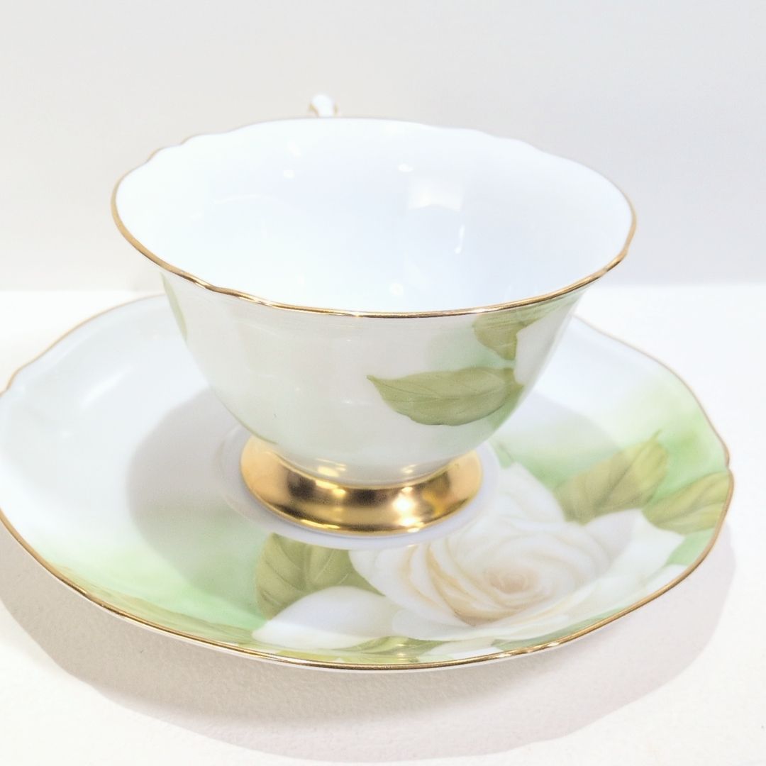 大倉陶園 The Okura 1919 カップ ソーサー 白薔薇 ホワイトローズ 金彩