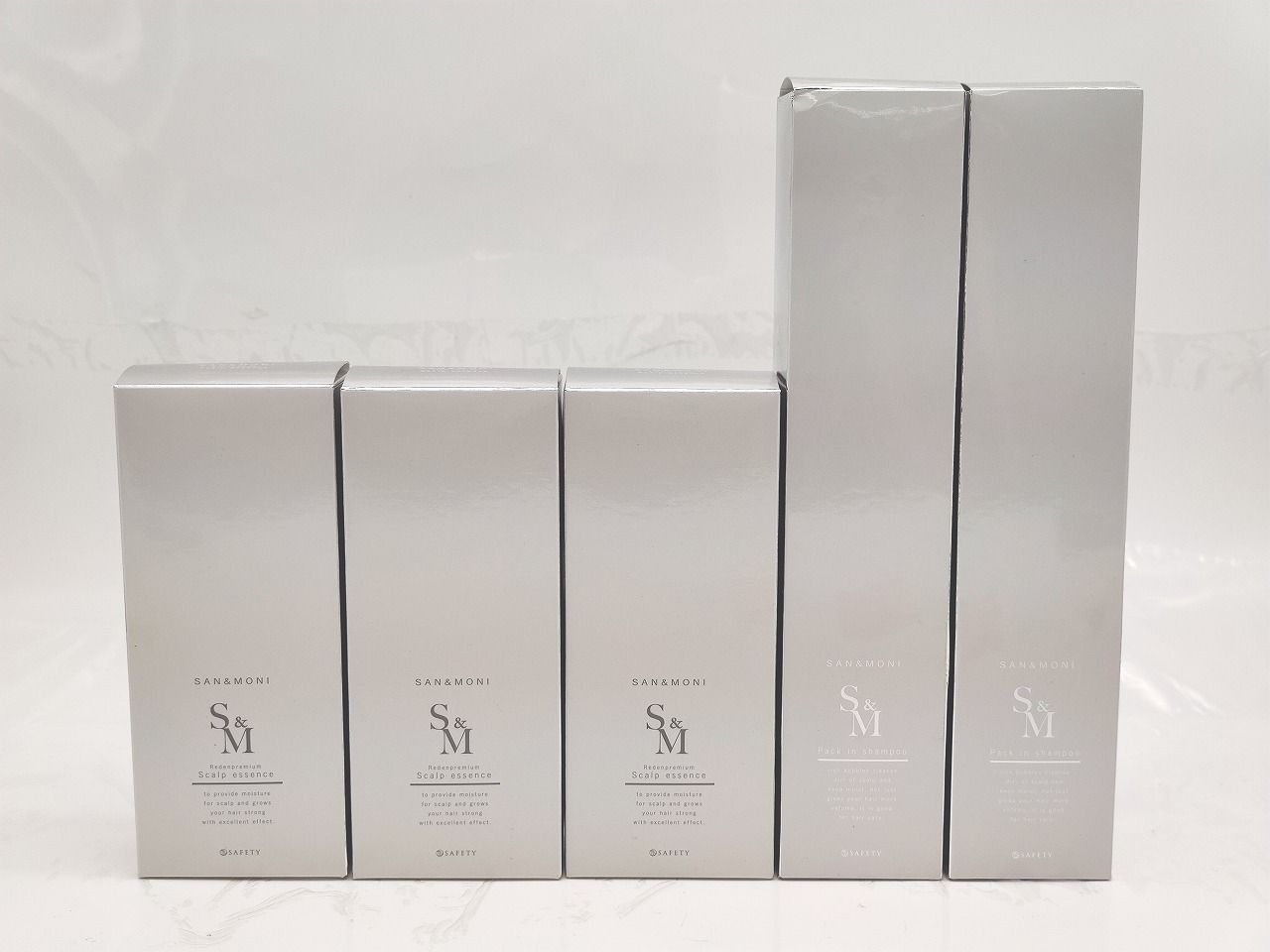 インボイス対応 サンモニ スキャルプエッセンス 薬用育毛剤150ml×3本 パックインシャンプー200g×2本 セット