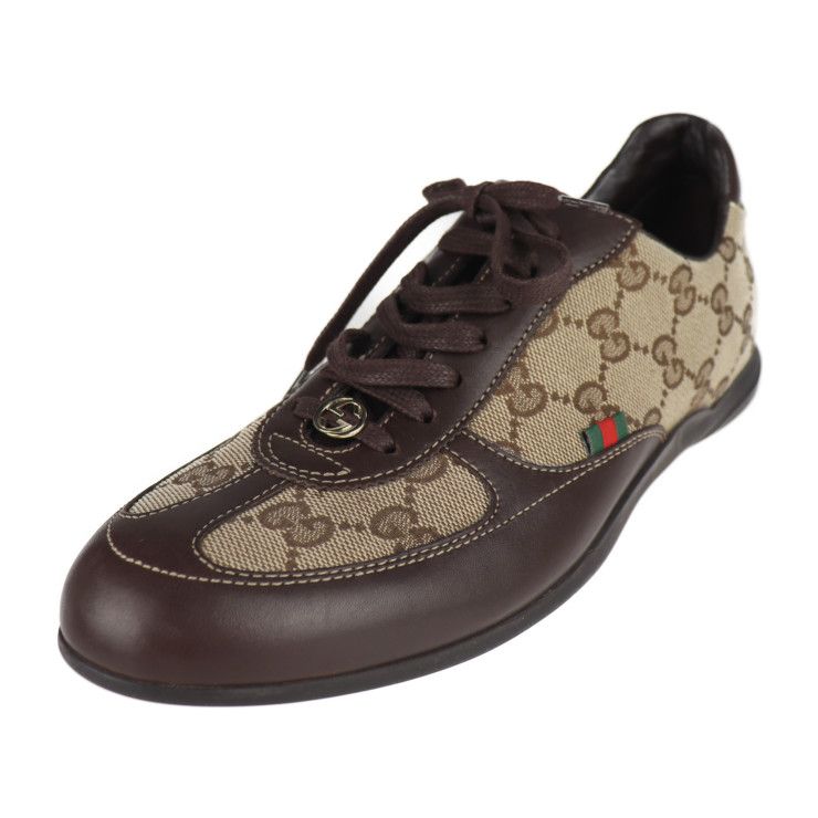 GUCCI グッチ　GGキャンバス×レザー　スニーカー　24.5センチ GUCCI グッチ GGキャンバス×レザー スニーカー 24.5センチ 楽天
