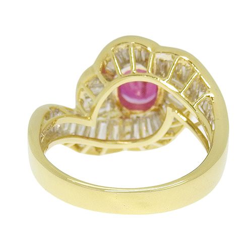 R1.05/D1.16 ルビー ダイヤモンド リング K18 イエローゴールド YG  