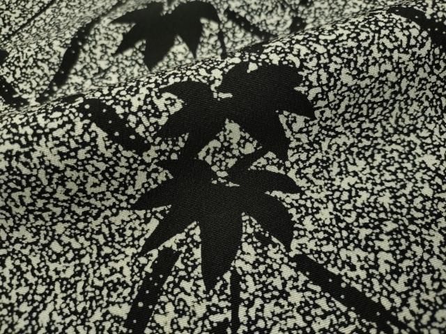 平和屋着物○二代目 川村久太郎 訪問着 籬枝葉文 たたき染め 黒地