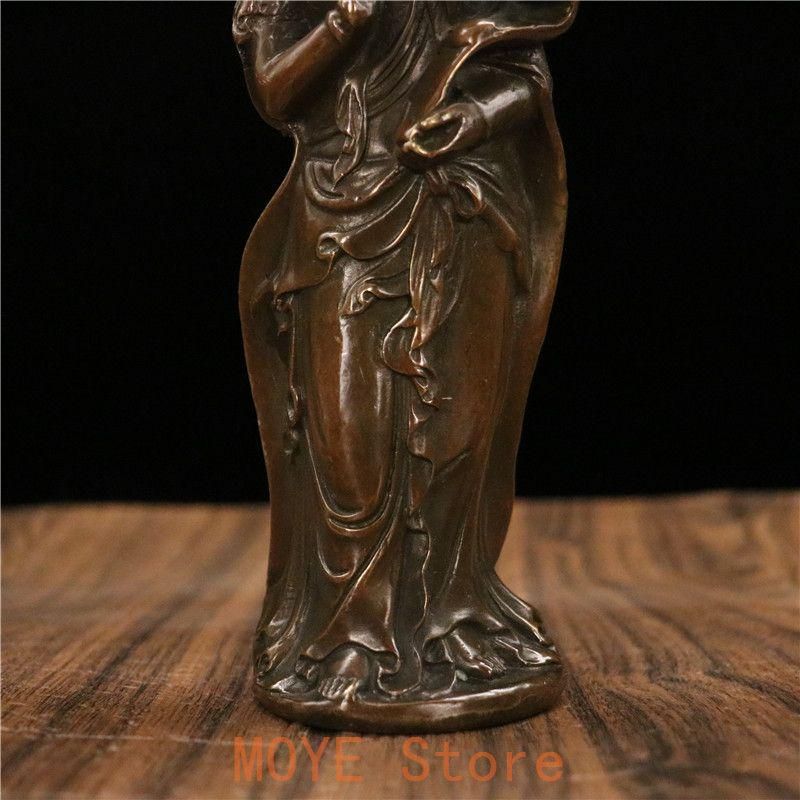 仏教美術 仏像 観世音菩薩像 小仏像 銅製 銅器 仏教美術 仏像 観世音菩薩 小仏像 銅製 銅器 - メルカリ