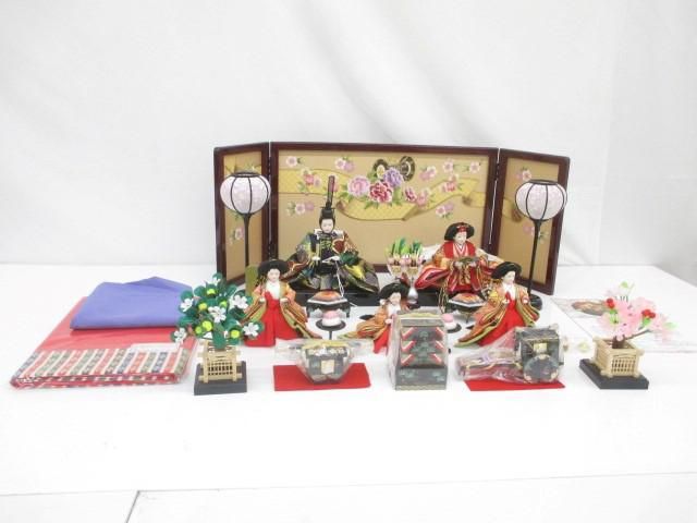 新品 雅泉作 雛人形 雛爛漫 五人飾り 三段飾台75cm 屏風 雪洞 桜橘 お道具 毛氈35号 ひな人形 ひな祭り 節句人形