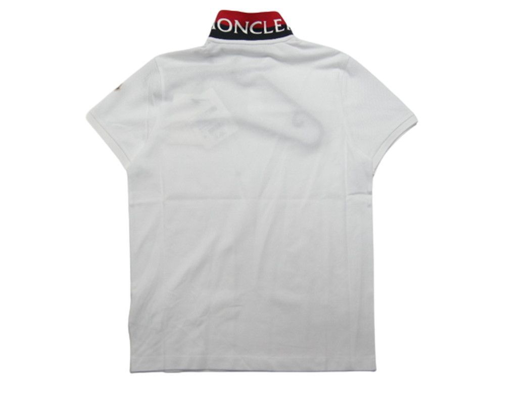 MONCLER モンクレール ポロシャツ 白 半袖 メンズ ロゴ XL-