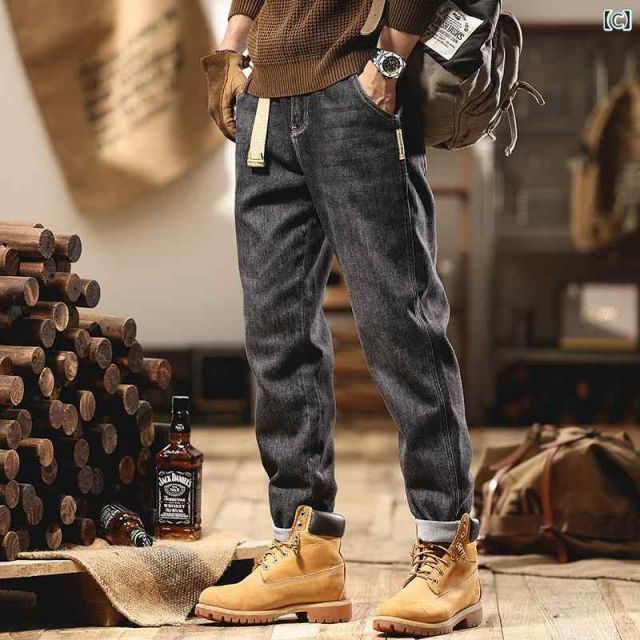  38 メンズ ファッション オシャレ 男性用 シンプル 大人 かっこいい カジュアル ストリート ヒップホップ HipHop アメカジ ジーンズ ルーズ ストレート 綿 パンツ その他 パンツ