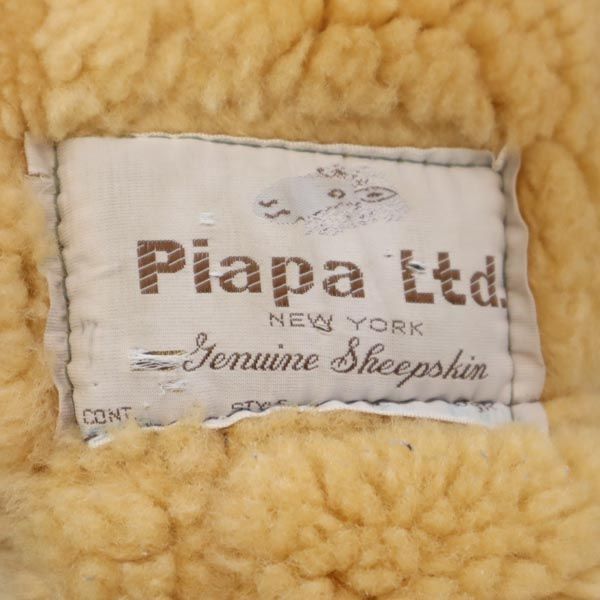 Piapa Ltd． 80s シープスキン スウェード ジャケット ベージュ 裏ボア レディース 古着 221106 【PD】
