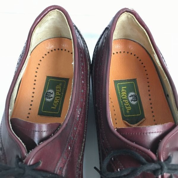 80s-90s?Vintage★希少品　LORY PED　ロングウイングチップ　ビジネスシューズ　バーガンディ　サイズ29.0-30.0　ビッグサイズ/men's 管NO.ZC-140 80s-90s?Vintage☆希少品 LORY PED ロングウイングチップ ビジネス