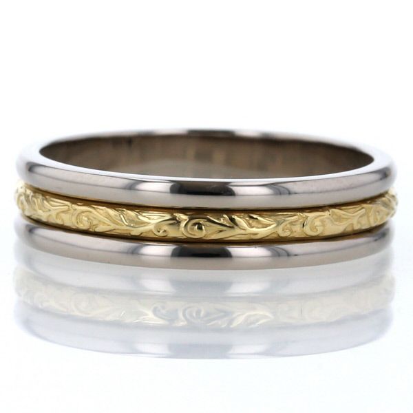 Tresoro トレソロ K18YG WG イエローゴールド ホワイト リング