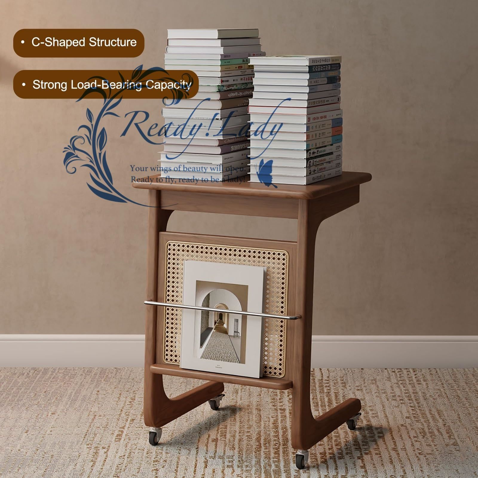 ロボット掃除機用スタンドキャビネット 木製オープン棚付き フリースタンディングラック リビング キッチン オフィス用 Brown 60cm WWW_NOITHATQUANGTHANH_NET