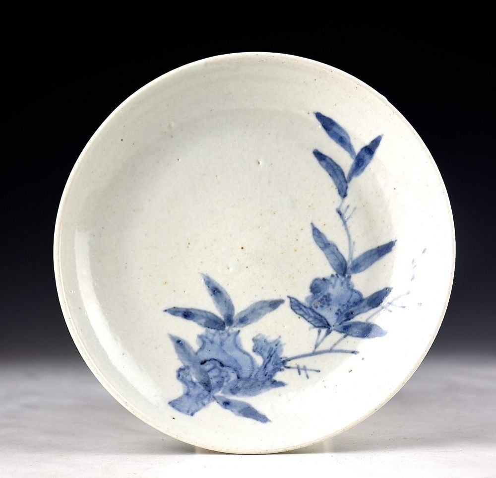 蔵A2745】古美術 初期伊万里 染付柘榴図皿 古箱付き 蔵A2745】