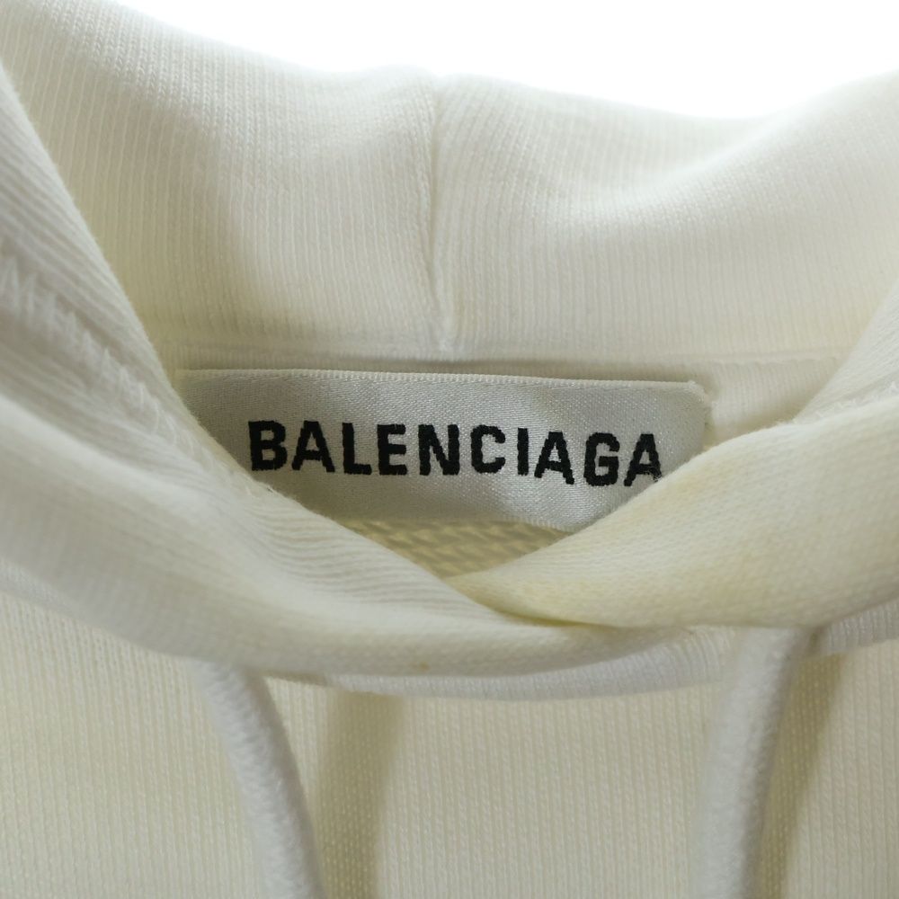 希少【BALENCIAGA】ロゴプリント フーデッド スウェット 希少デザイン】バレンシアガ☆ 両面プリントロゴ入り スウェット