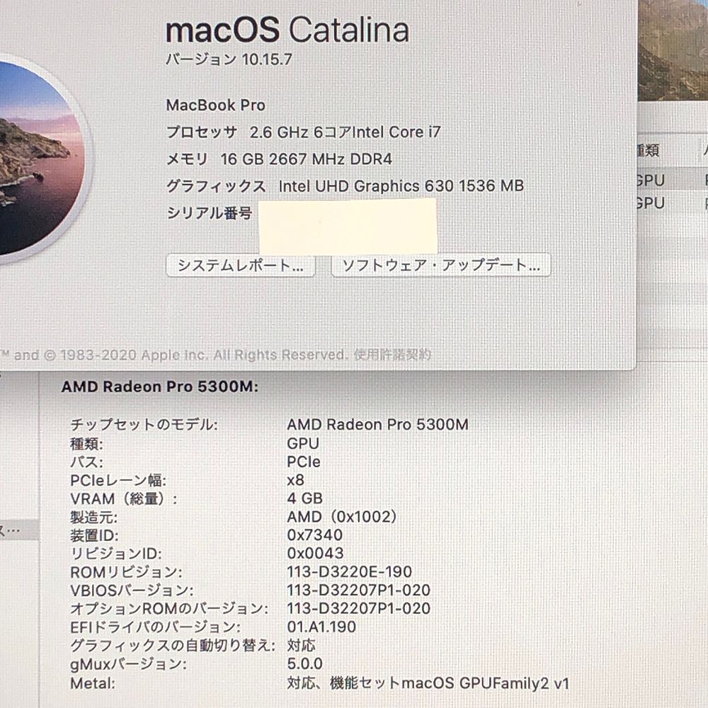 本体のみ】Apple MacBook Pro (16インチ 2019)【Touch Bar・Radeon Pro