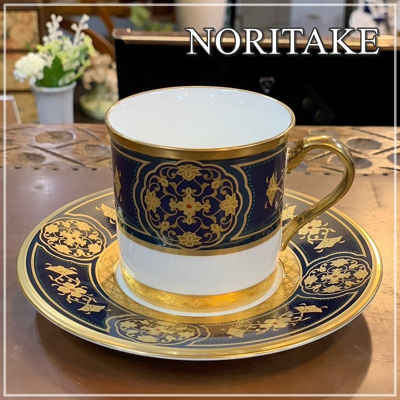 Noritake ノリタケ デミタスカップ＆ソーサー 1客 インペリアルクレスト IMPERIAL CREST コバルト ブルー ボーンチャイナ 金彩  廃盤 人気 紺【RU0331-7】 - メルカリ